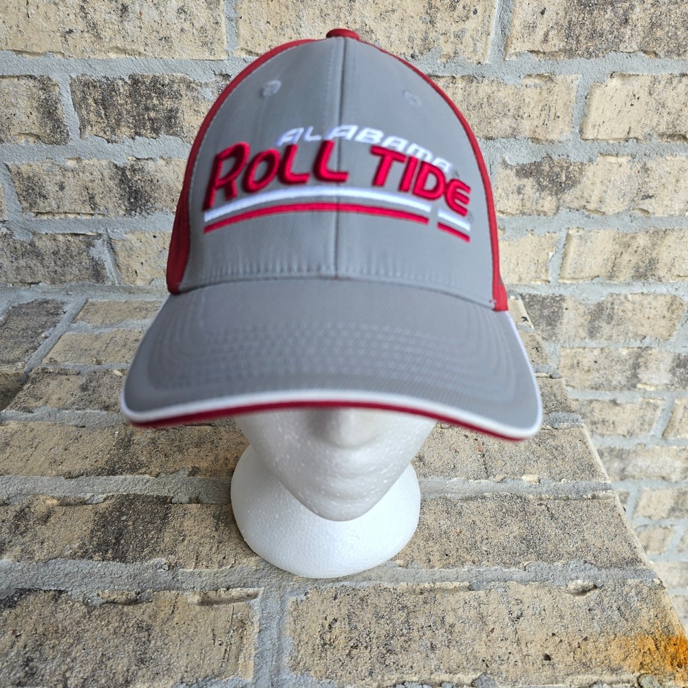 Alabama Roll Tide Baseball Cap Gray Red Russell Athletic Men's Adjustable